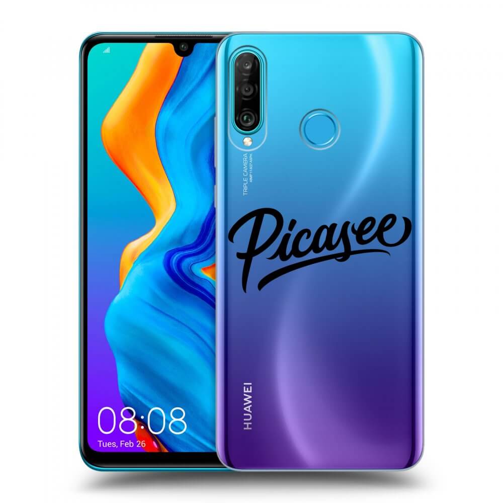 Huawei P30 Lite Hülle - Transparentes Silikon - Picasee - Black