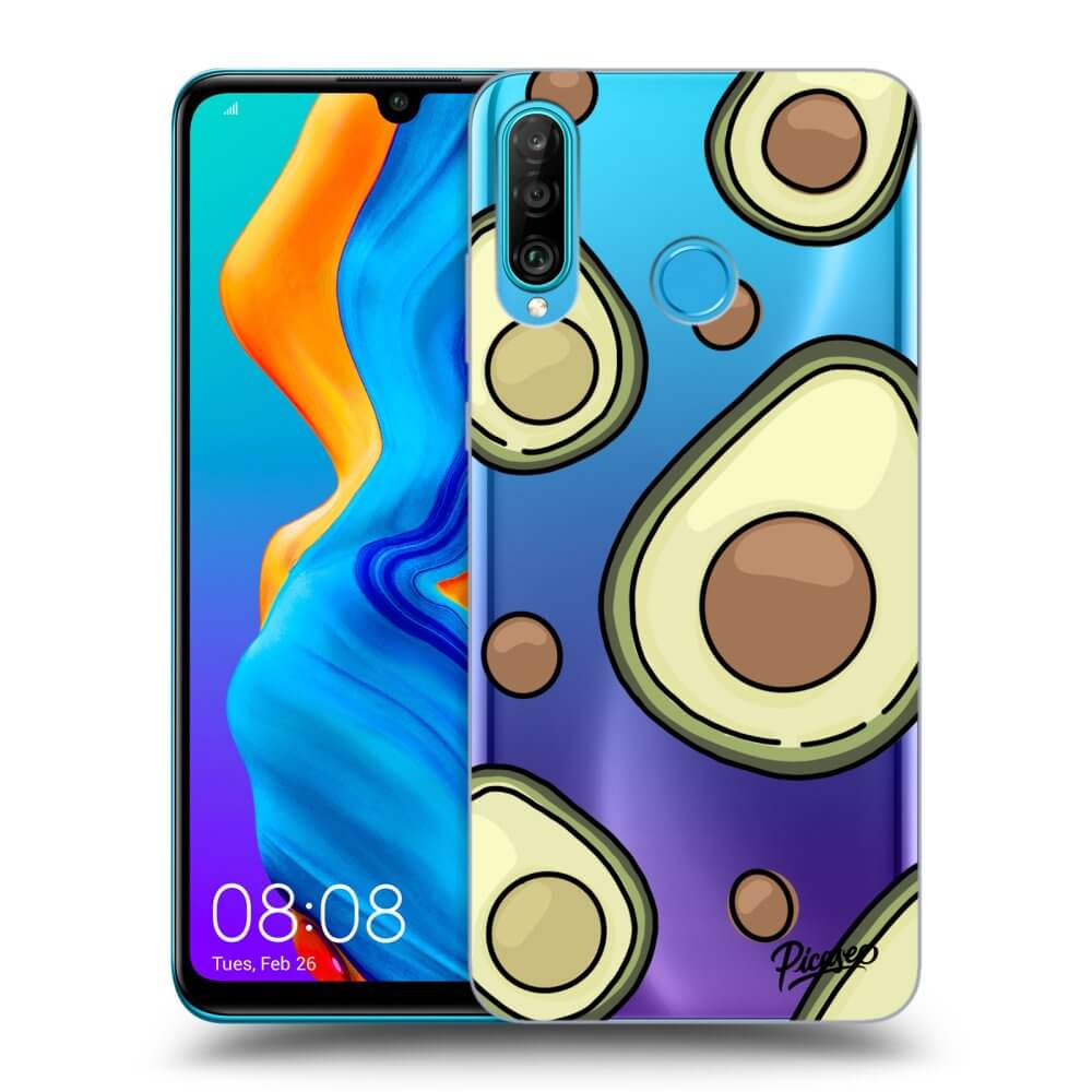 Huawei P30 Lite Hülle - Transparentes Silikon - Avocado