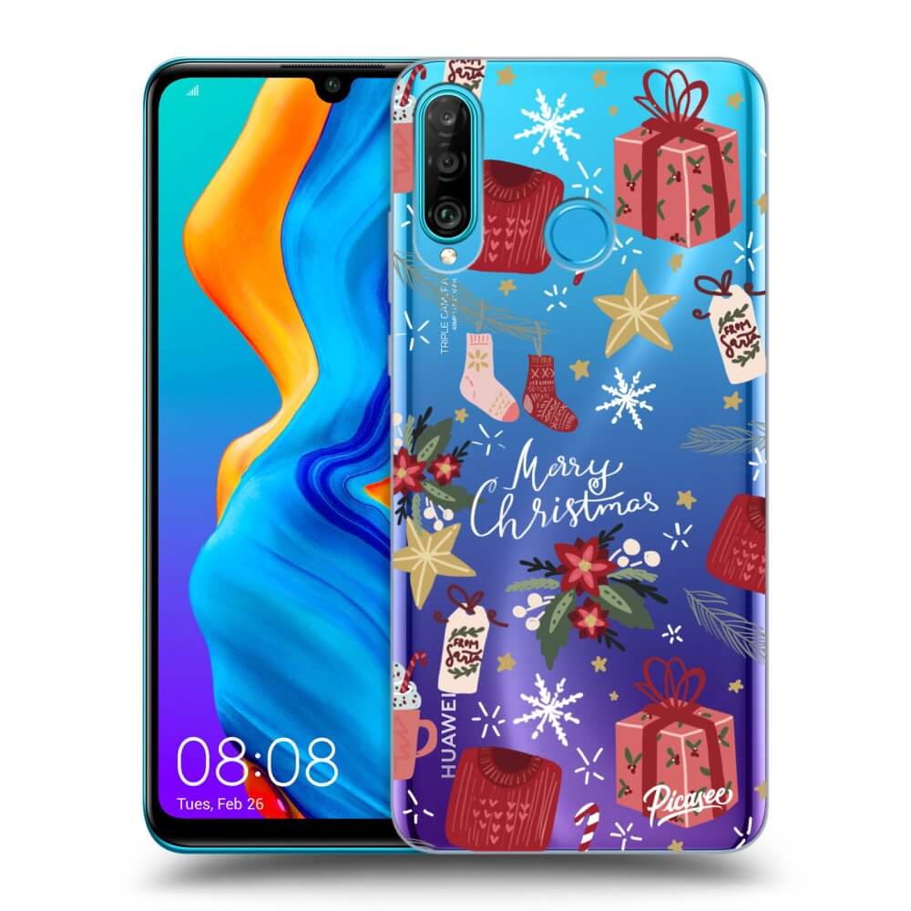 Huawei P30 Lite Hülle - Transparentes Silikon - Christmas