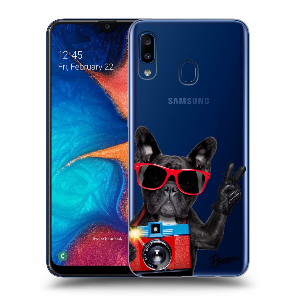 Samsung Galaxy A20e A202F Hülle - Transparentes Silikon - Französische Bulldogge