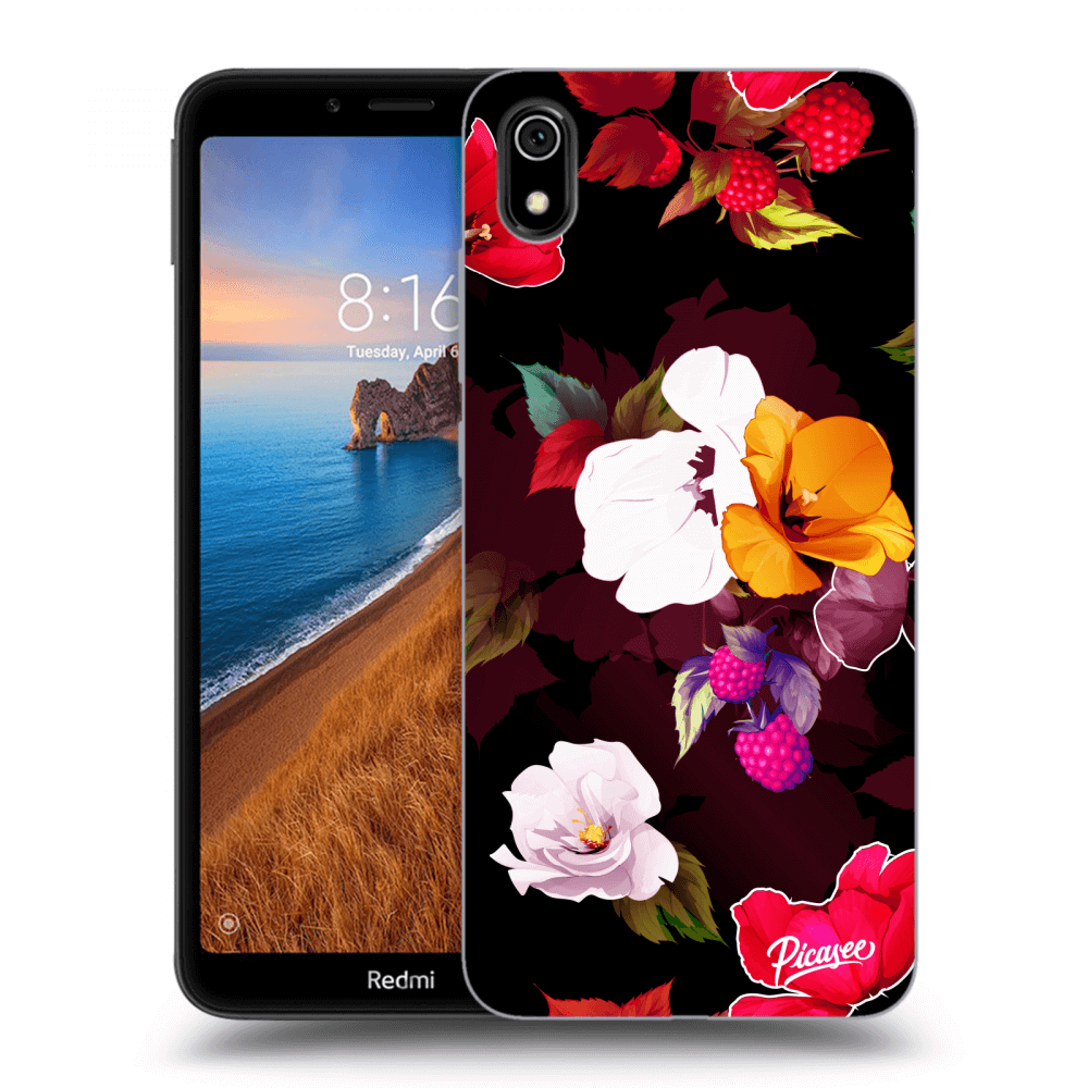 Xiaomi Redmi 7A Hülle - Transparentes Silikon - Flowers And Berries