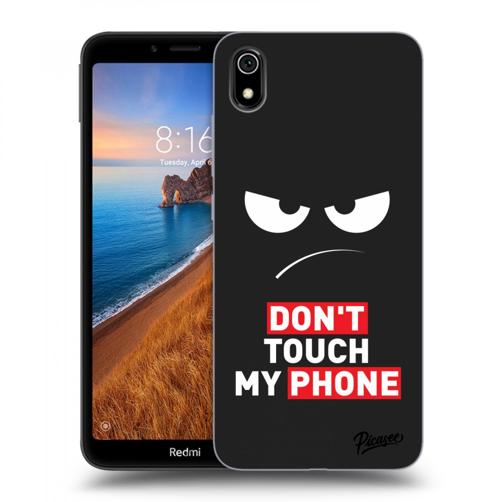 Xiaomi Redmi 7A Hülle - Schwarzes Silikon - Angry Eyes - Transparent