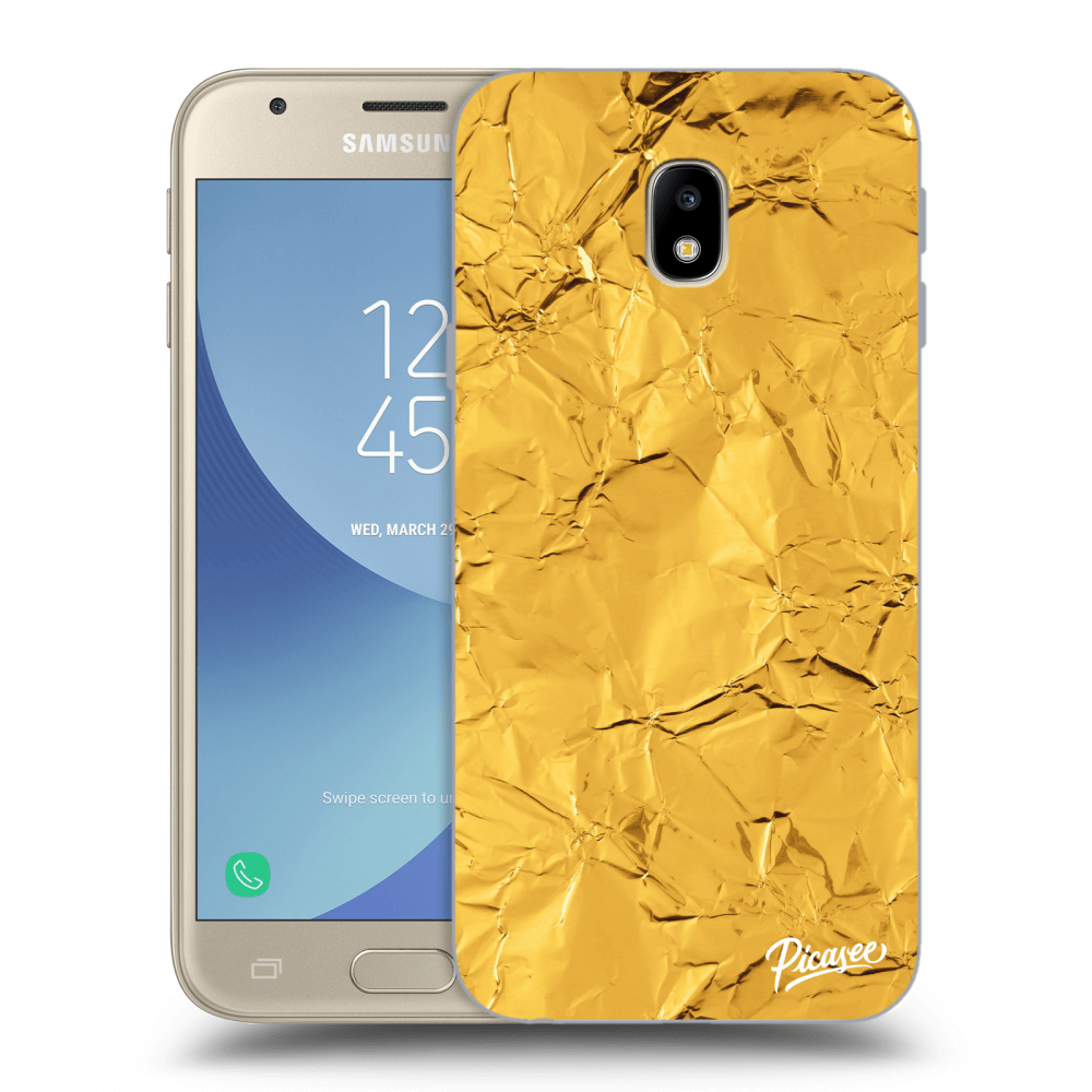 Picasee Samsung Galaxy J3 17 J330f Hulle Transparentes Silikon Gold Picasee