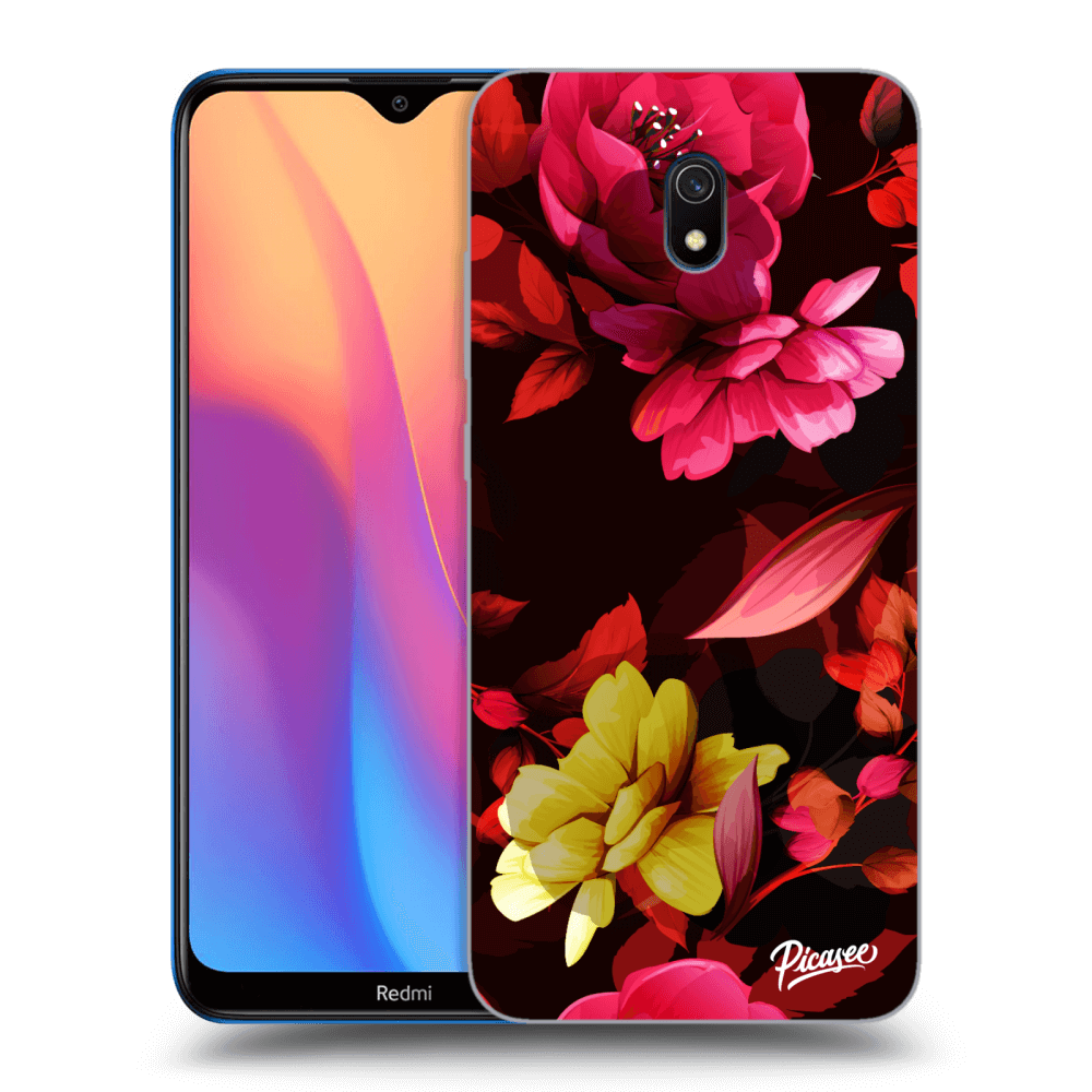 Xiaomi Redmi 8A Hülle - Transparentes Silikon - Dark Peonny