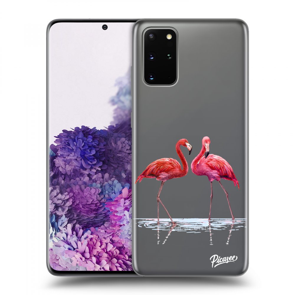 Samsung Galaxy S20+ G985F Hülle - Transparentes Silikon - Flamingos Zu Zweit