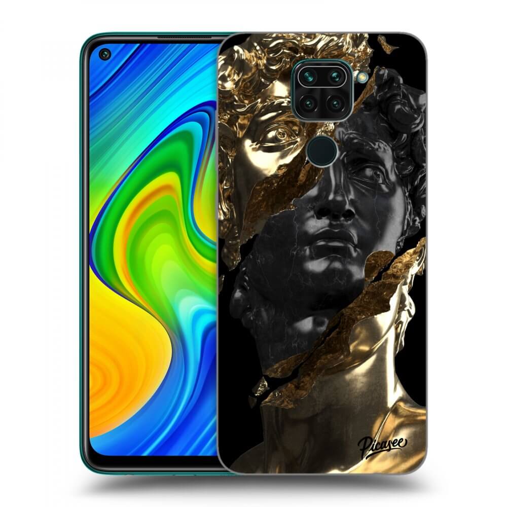 Xiaomi Redmi Note 9 Hülle - Schwarzes Silikon - Gold - Black