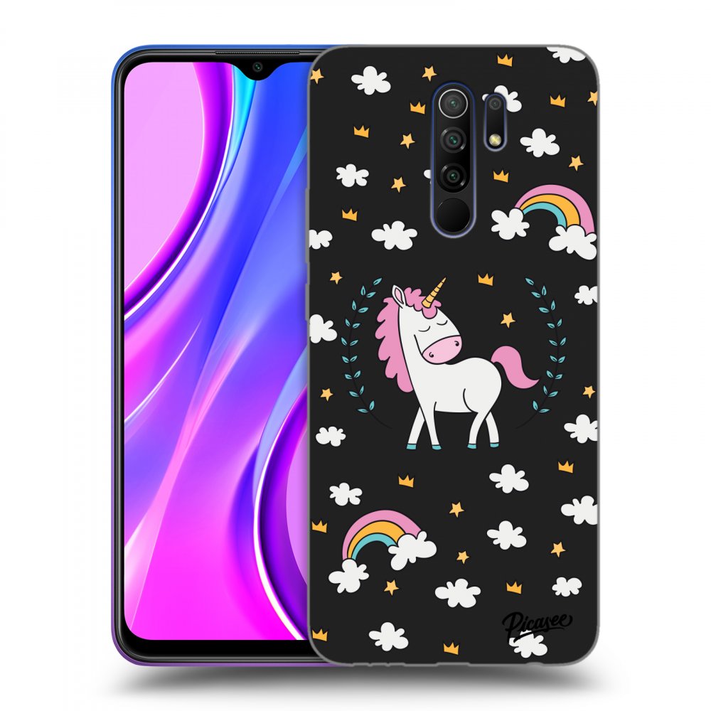 Xiaomi Redmi 9 Hülle - Schwarzes Silikon - Unicorn Star Heaven