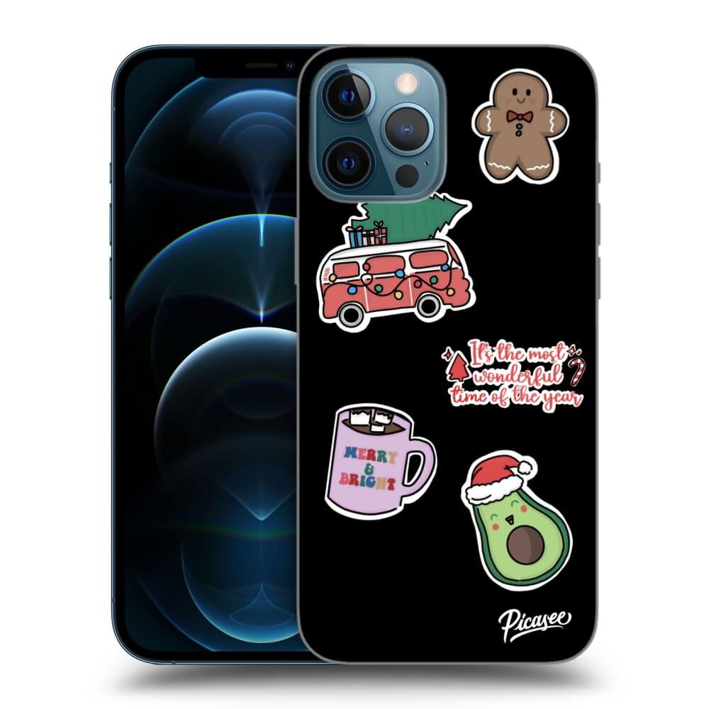 Apple IPhone 12 Pro Max Hülle - Schwarzes Silikon - Christmas Stickers