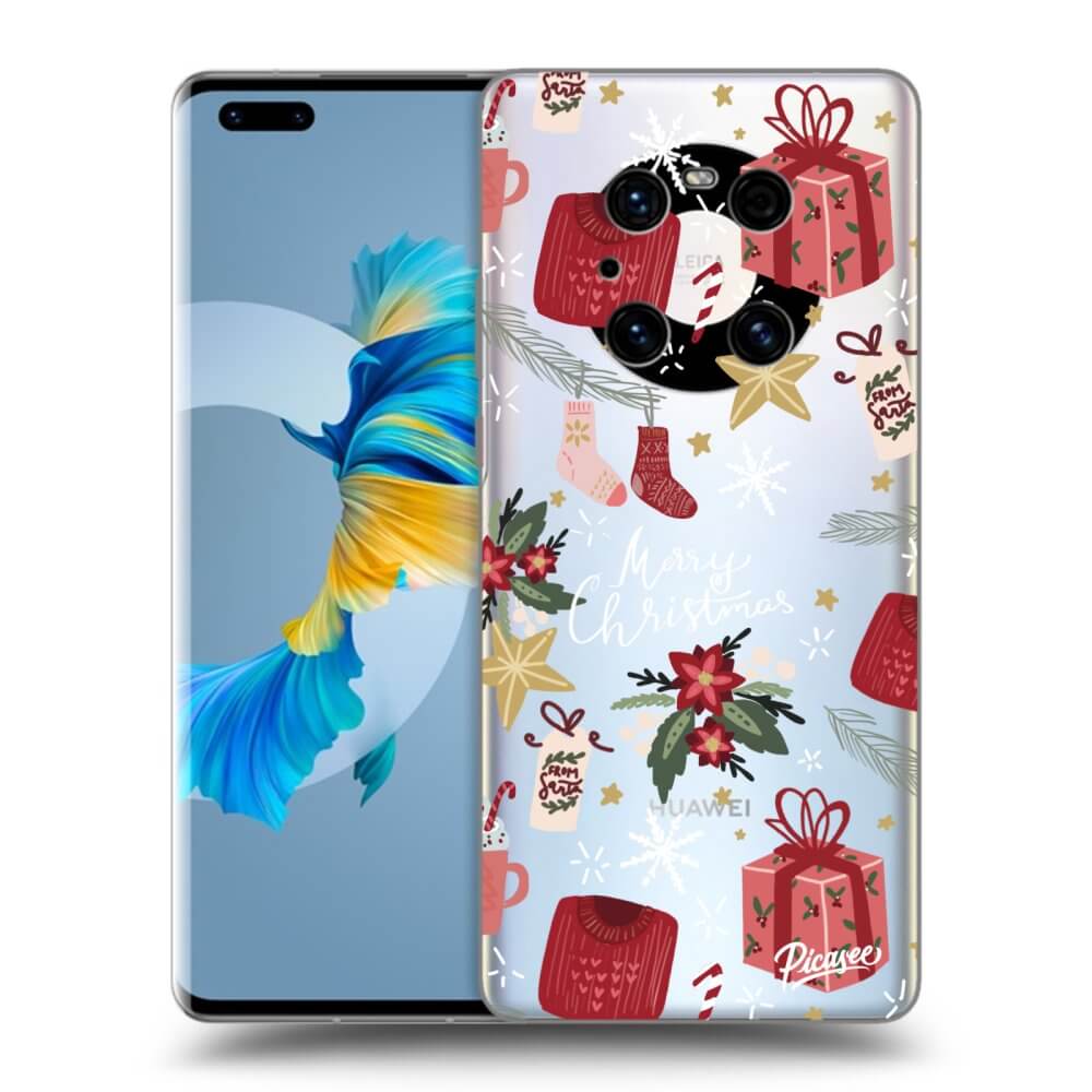 Huawei Mate 40 Pro Hülle - Transparentes Silikon - Christmas