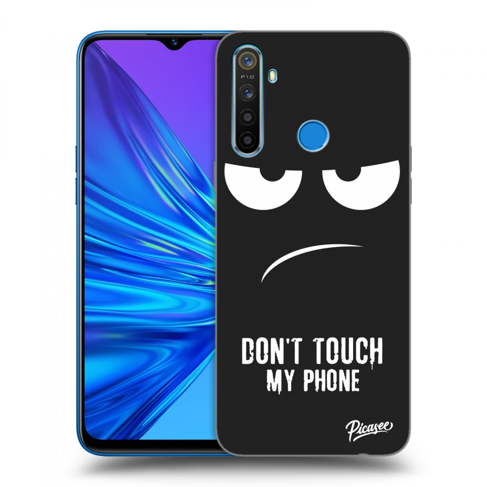 Realme 5 Hülle - Schwarzes Silikon - Don't Touch My Phone