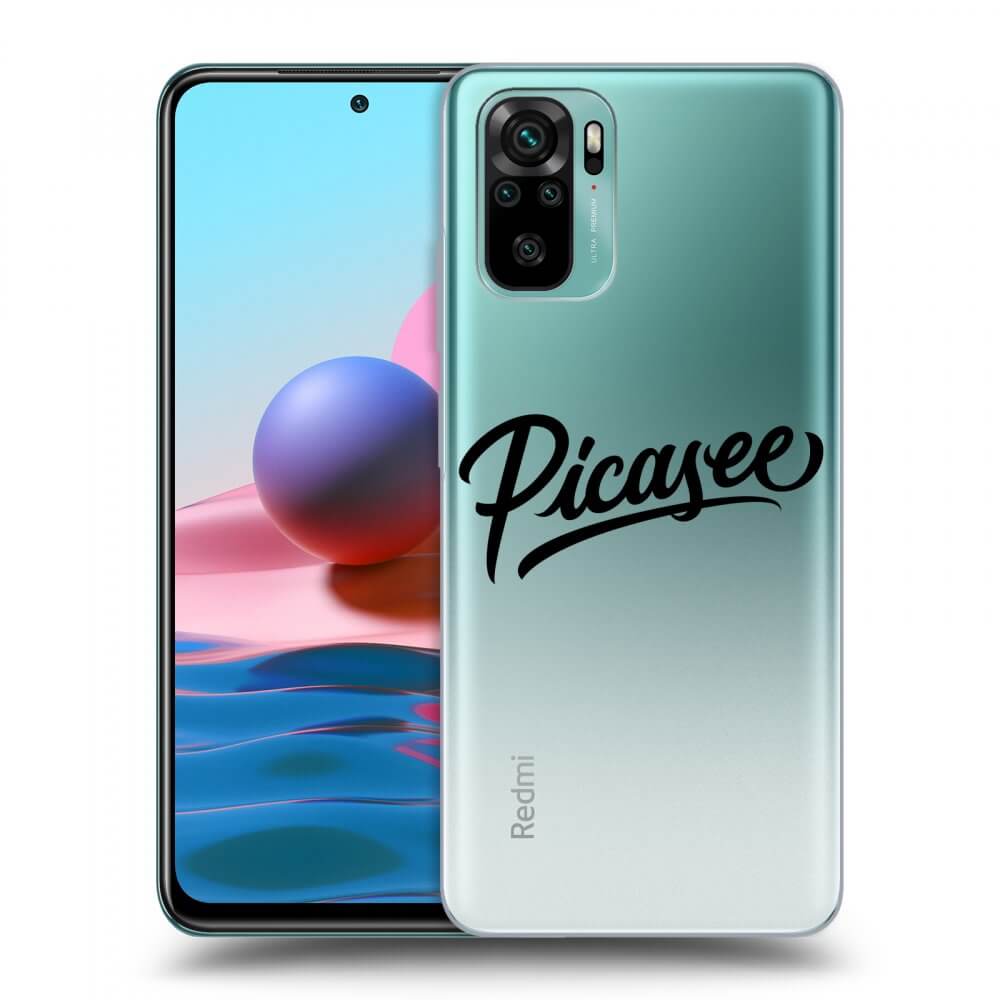 Xiaomi Redmi Note 10 Hülle - Transparentes Silikon - Picasee - Black