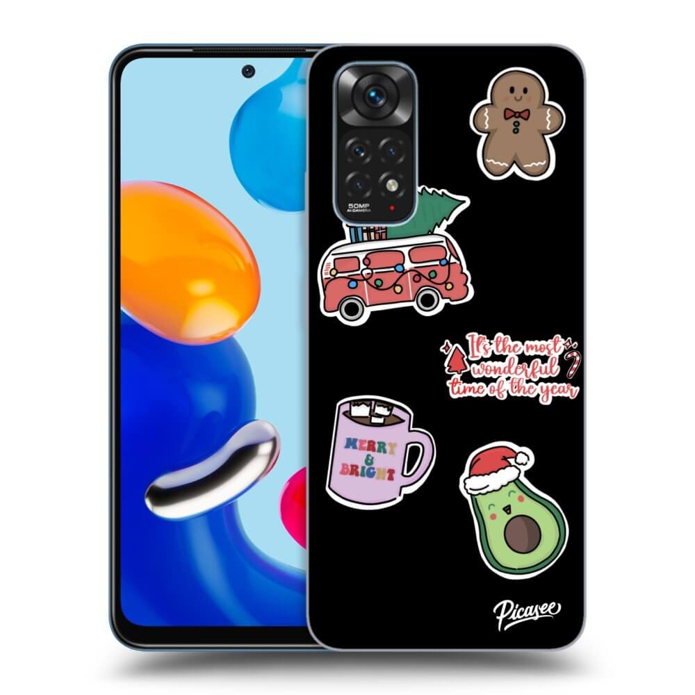 Xiaomi Redmi Note 11S 4G Hülle - Schwarzes Silikon - Christmas Stickers