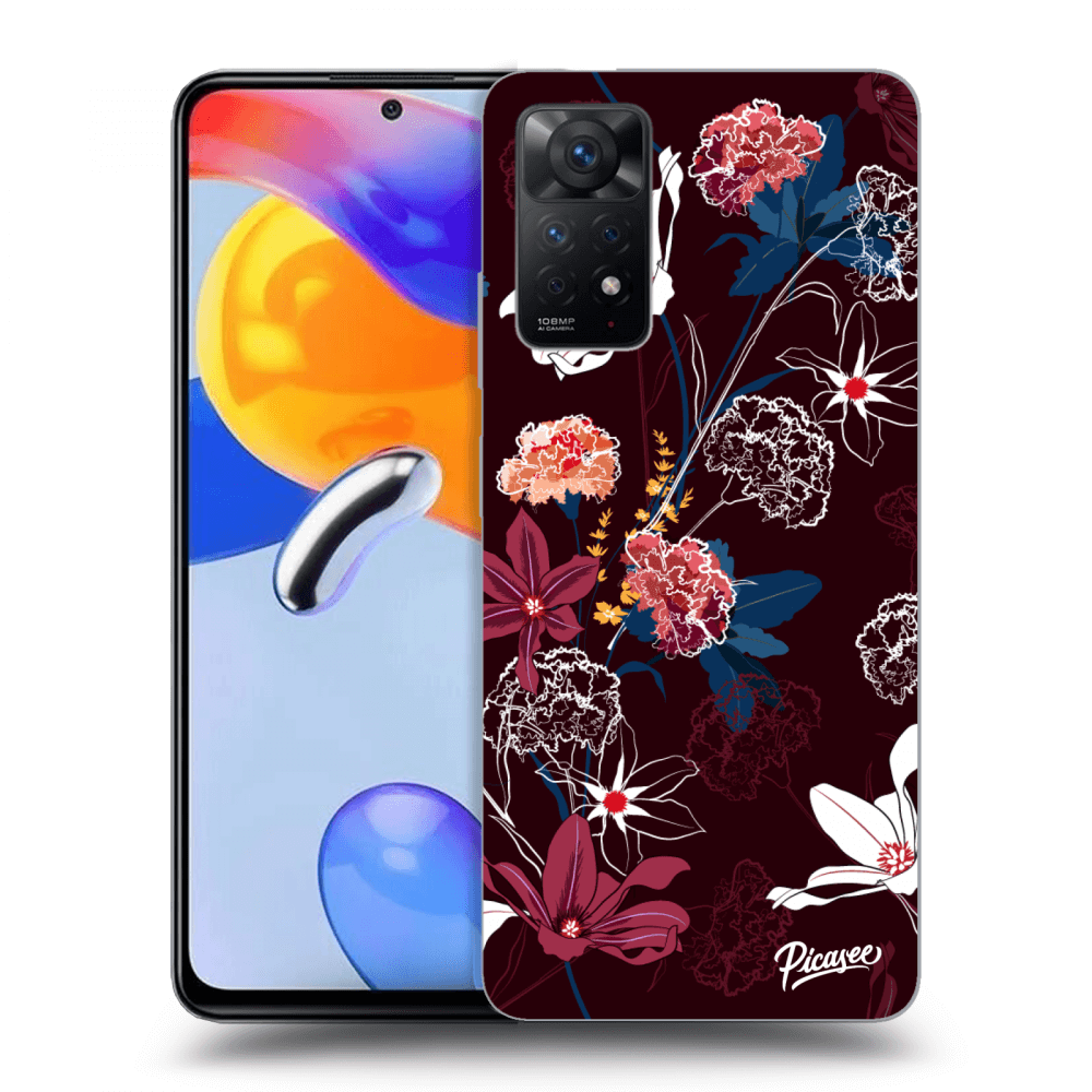 Xiaomi Redmi Note 11 Pro Hülle - Schwarzes Silikon - Dark Meadow