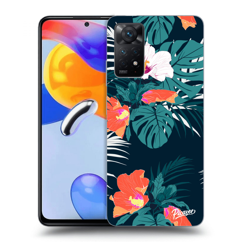 Xiaomi Redmi Note 11 Pro Hülle - Schwarzes Silikon - Monstera Color