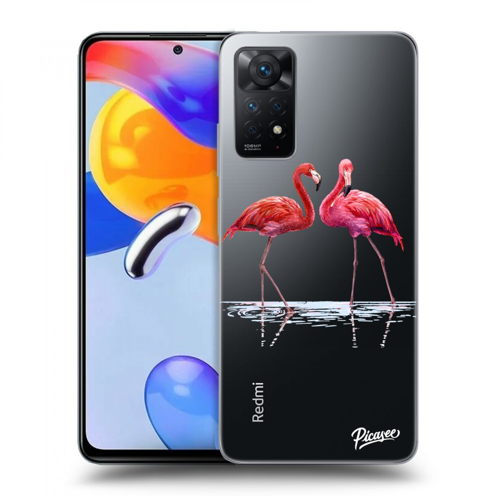 Xiaomi Redmi Note 11 Pro Hülle - Transparentes Silikon - Flamingos Zu Zweit