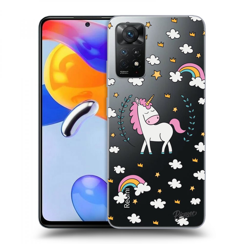 Xiaomi Redmi Note 11 Pro 5G Hülle - Transparentes Silikon - Einhorn Sternenhimmel