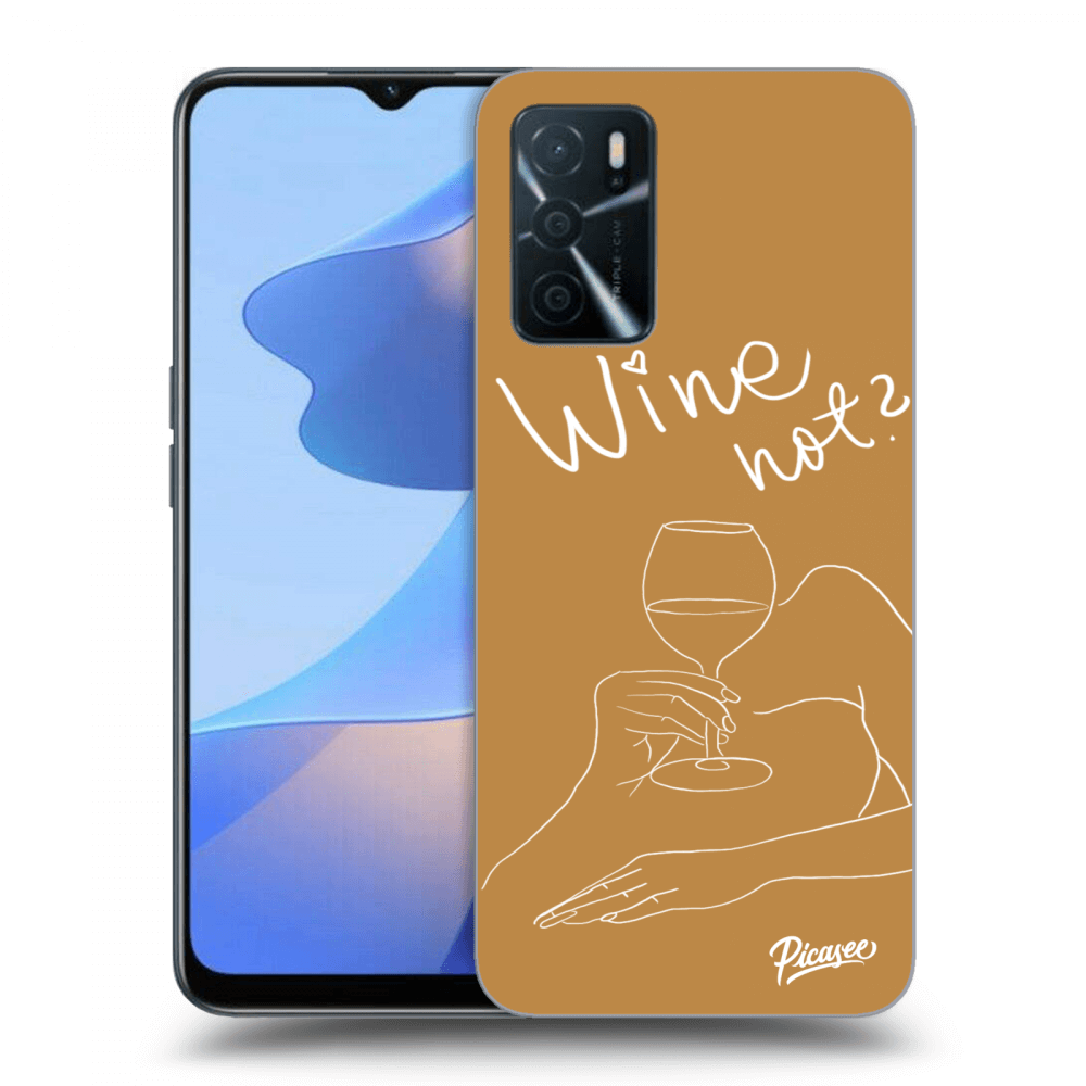 OPPO A16s Hülle - Schwarzes Silikon - Wine Not