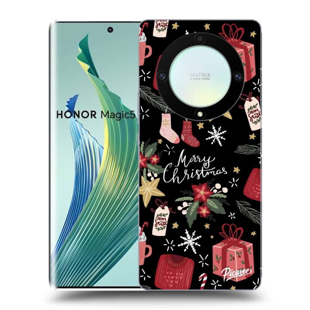 Honor Magic5 Lite 5G Hülle - Schwarzes Silikon - Christmas