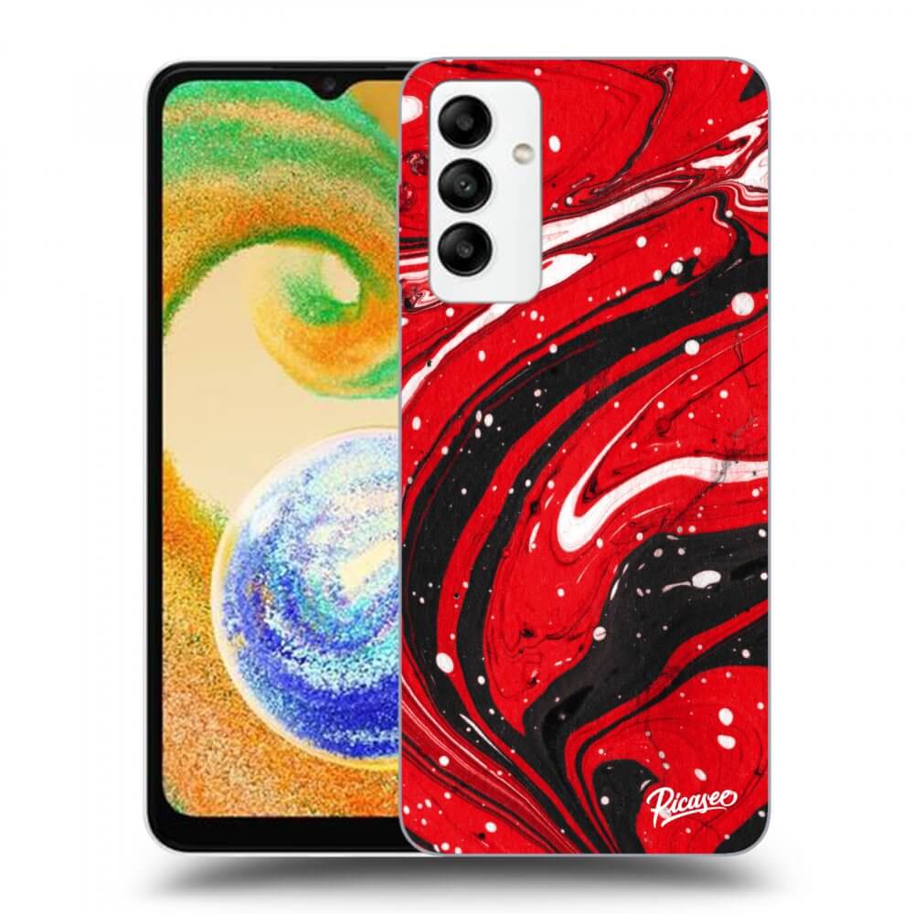 Samsung Galaxy A04s A047F Hülle - Transparentes Silikon - Red Black