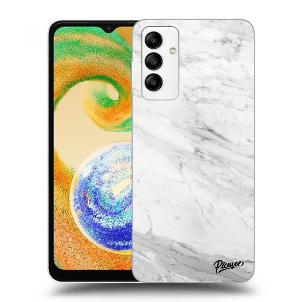 Samsung Galaxy A04s A047F Hülle - Transparentes Silikon - White Marble