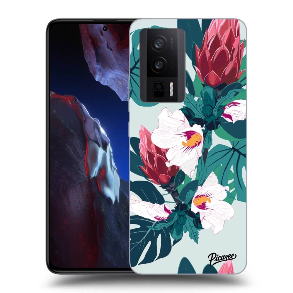 Xiaomi Poco F5 Pro 5G Hülle - Transparentes Silikon - Rhododendron