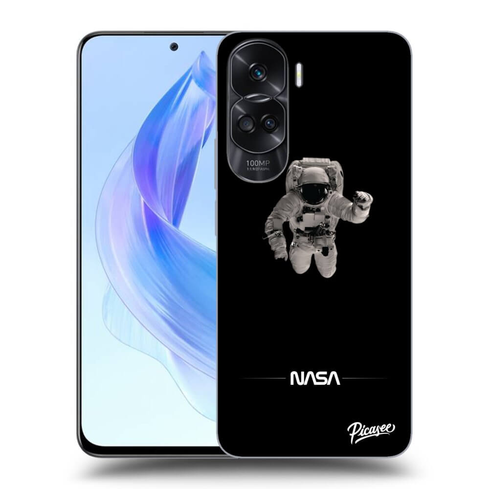 Honor 90 Lite 5G Hülle - Schwarzes Silikon - Astronaut Minimal