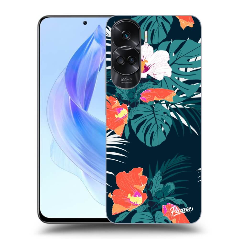 Honor 90 Lite 5G Hülle - Transparentes Silikon - Monstera Color