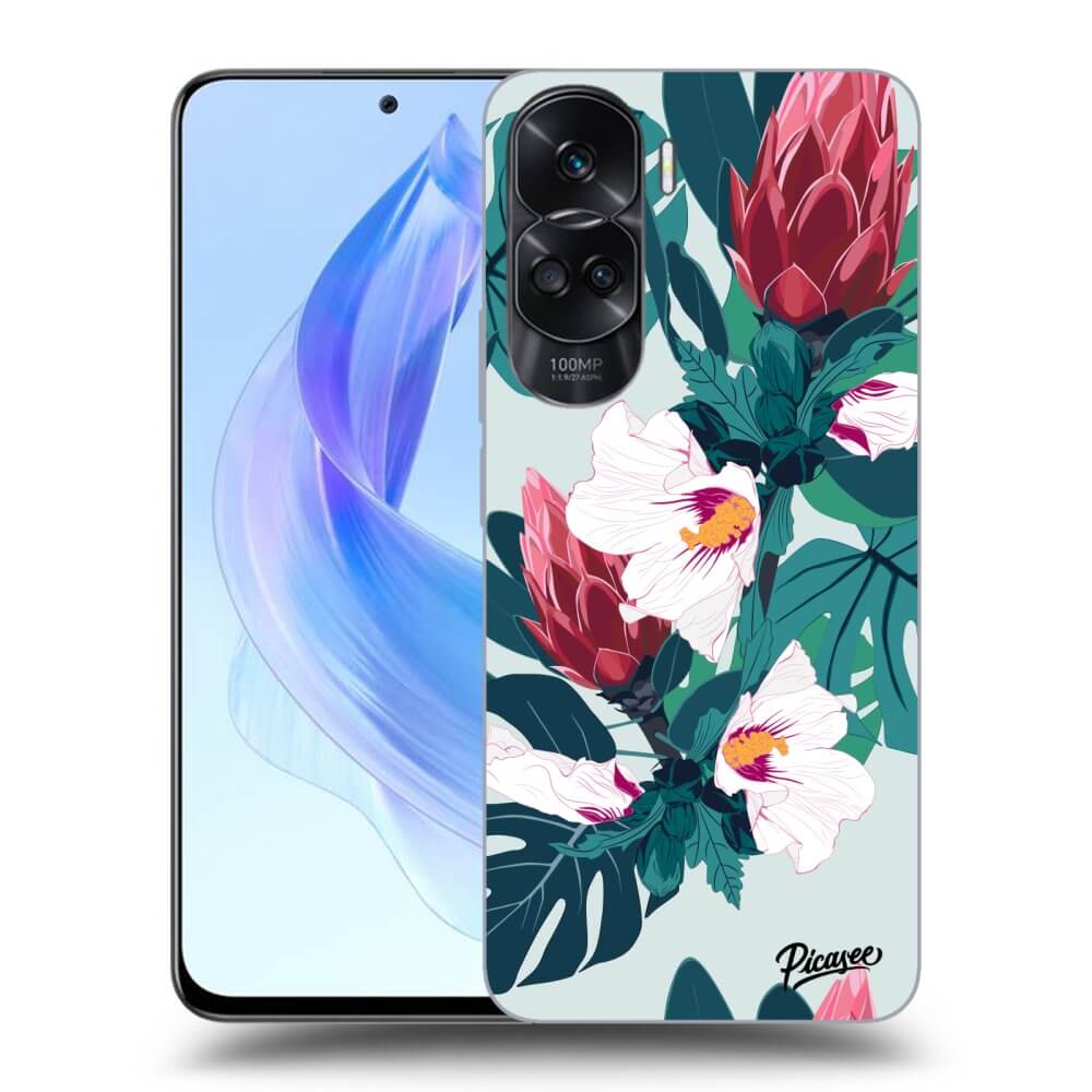 Honor 90 Lite 5G Hülle - Transparentes Silikon - Rhododendron