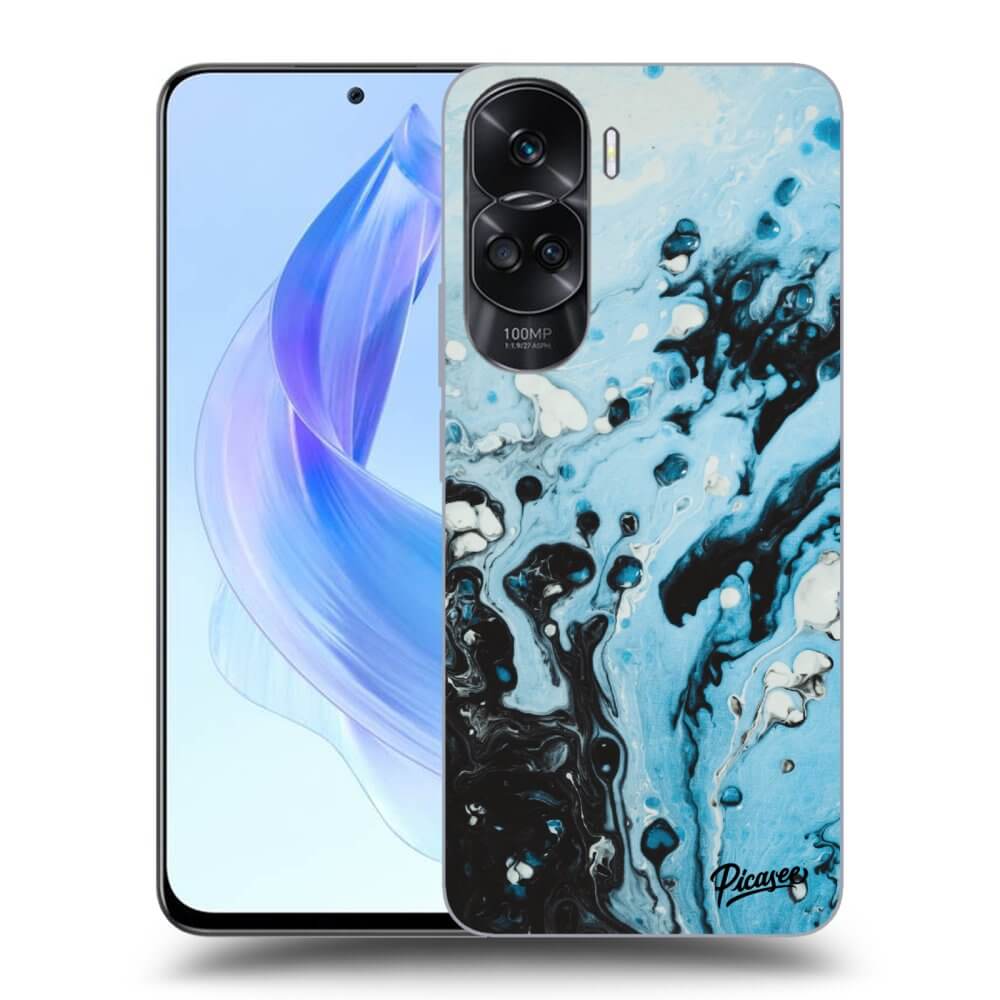 Honor 90 Lite 5G Hülle - Schwarzes Silikon - Organic Blue