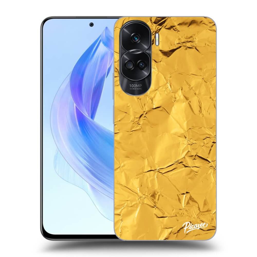 Honor 90 Lite 5G Hülle - Schwarzes Silikon - Gold