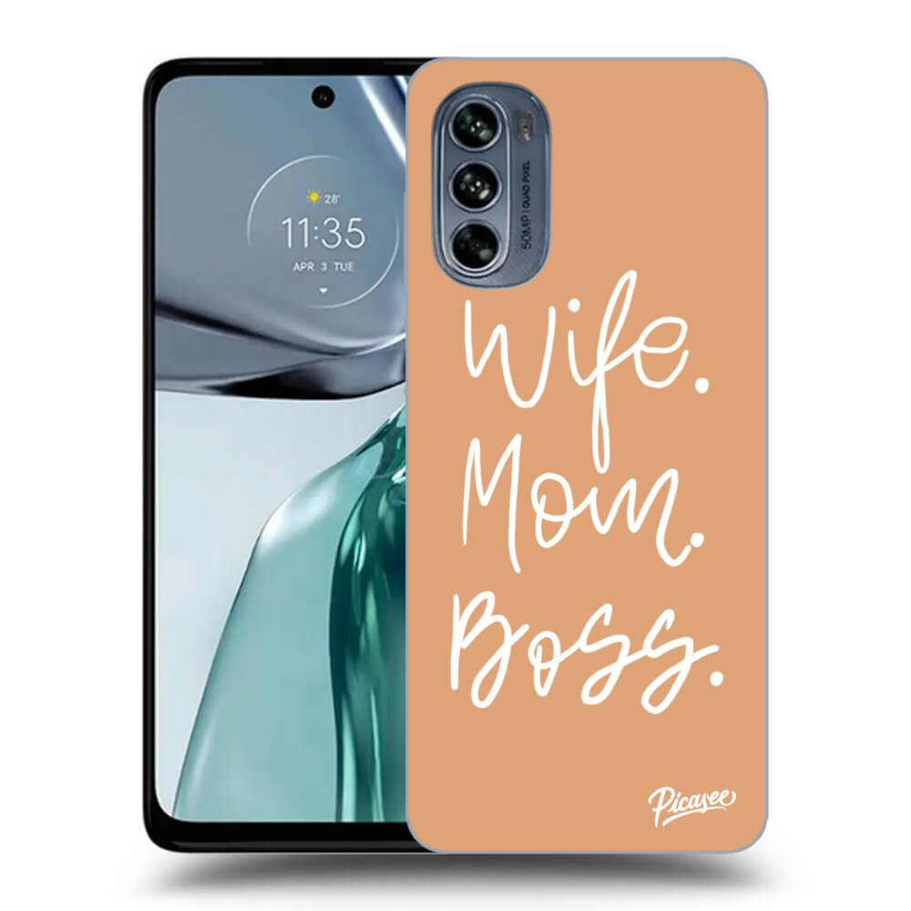 Motorola Moto G62 Hülle - Schwarzes Silikon - Boss Mama