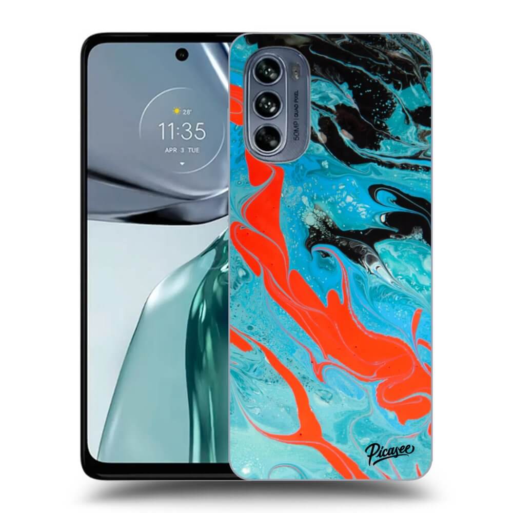 Motorola Moto G62 Hülle - Schwarzes Silikon - Blue Magma