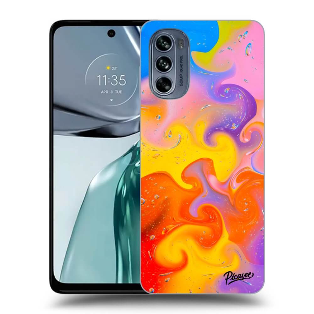 Motorola Moto G62 Hülle - Schwarzes Silikon - Bubbles