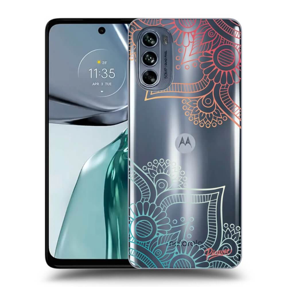 Motorola Moto G62 Hülle - Transparentes Silikon - Blumenmuster