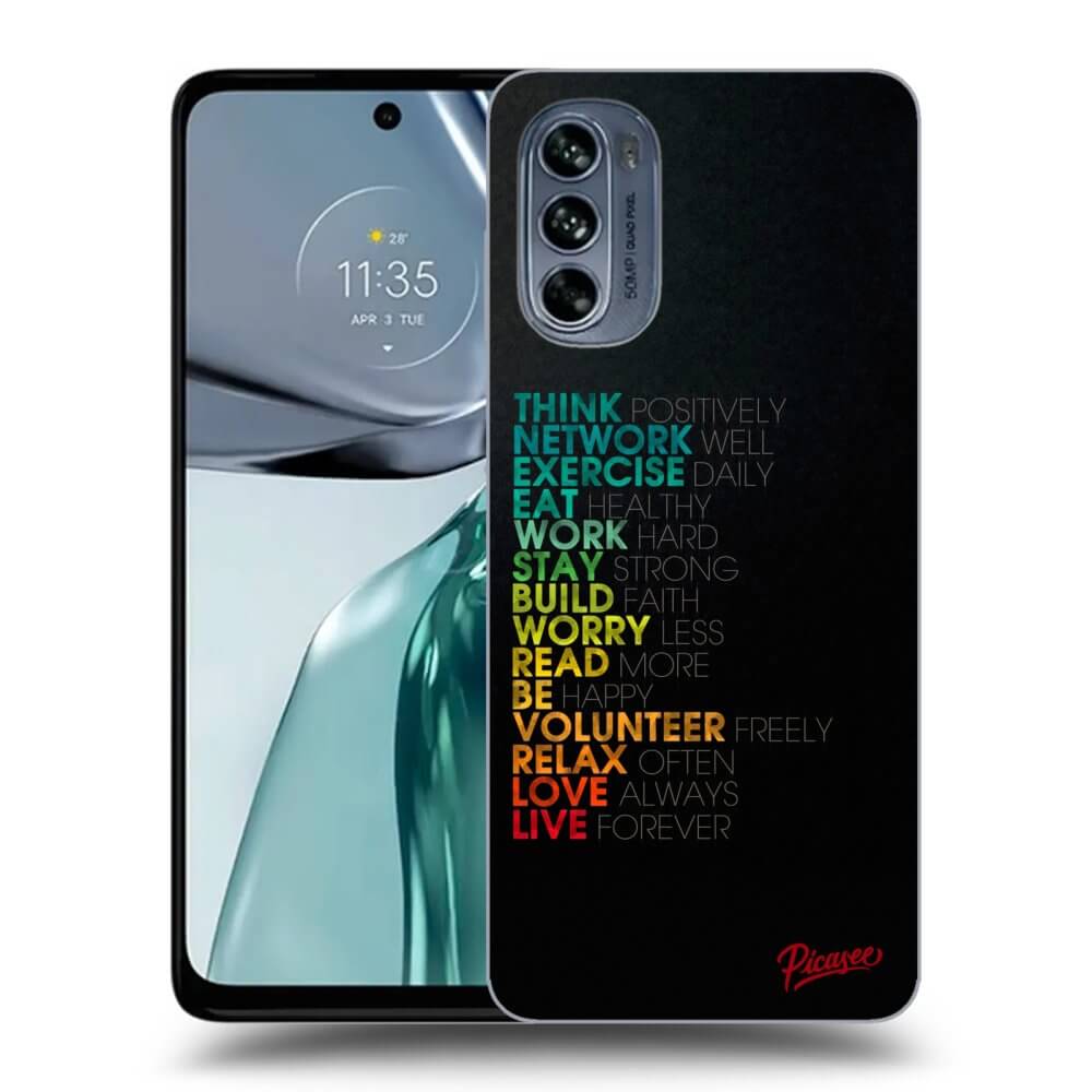 Motorola Moto G62 Hülle - Schwarzes Silikon - Motto Life