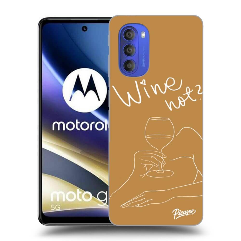 Motorola Moto G51 Hülle - Schwarzes Silikon - Wine Not