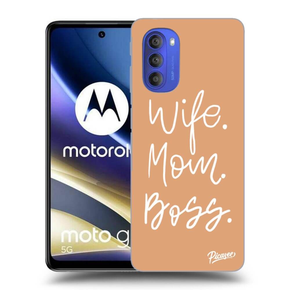 Motorola Moto G51 Hülle - Schwarzes Silikon - Boss Mama