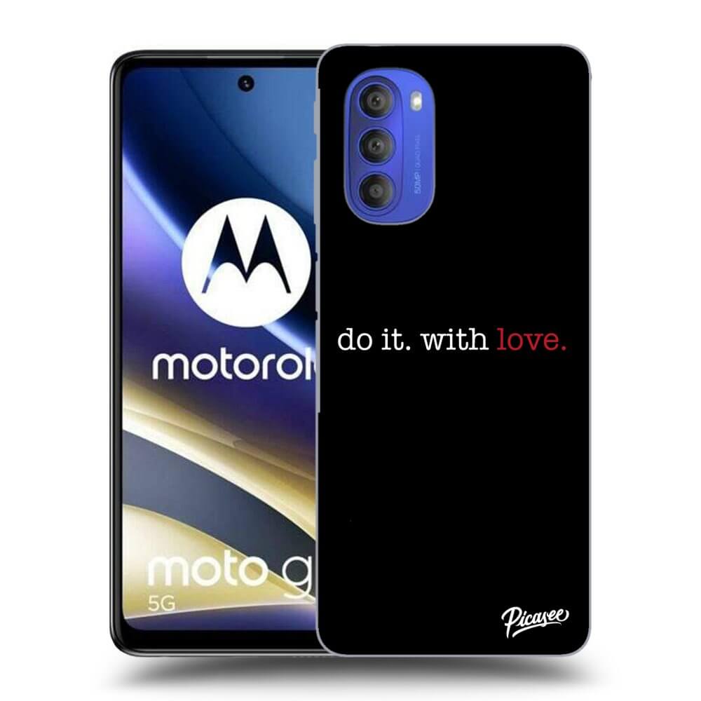 Motorola Moto G51 Hülle - Schwarzes Silikon - Do It. With Love.