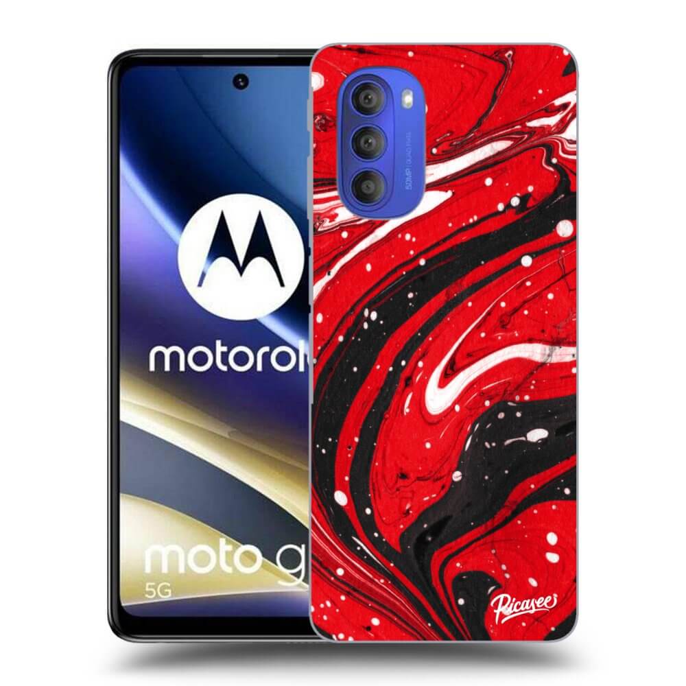 Motorola Moto G51 Hülle - Schwarzes Silikon - Red Black