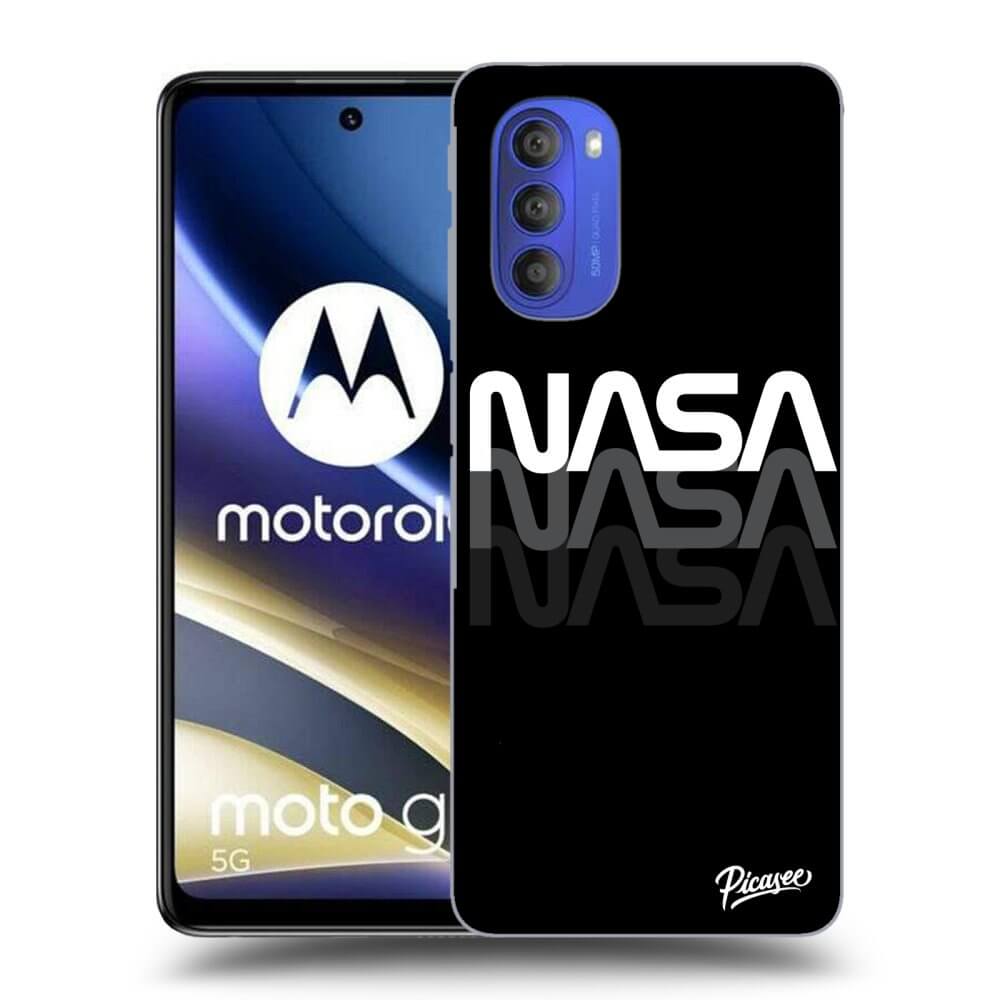 Motorola Moto G51 Hülle - Schwarzes Silikon - NASA Triple