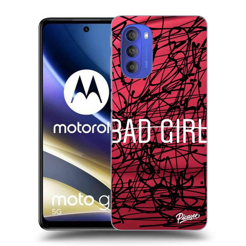 Motorola Moto G51 Hülle - Schwarzes Silikon - Freches Mädchen