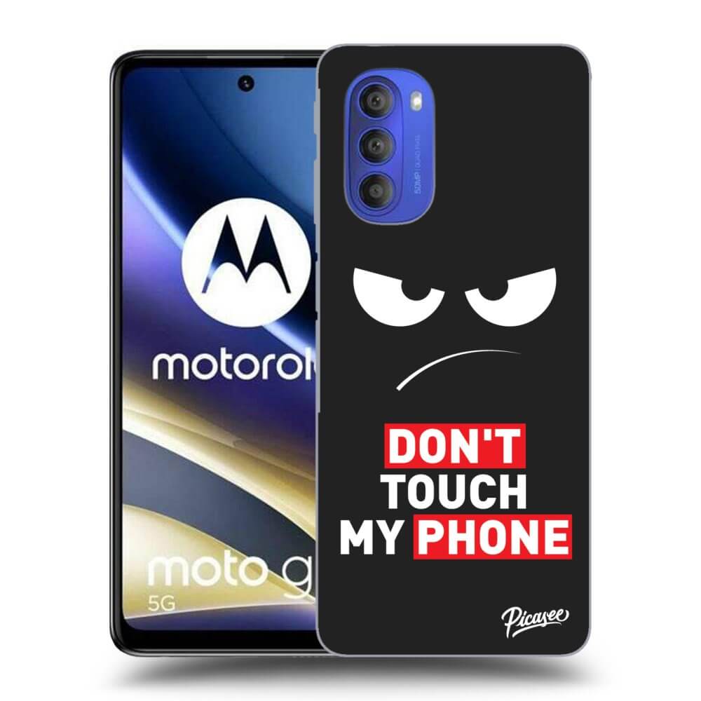 Motorola Moto G51 Hülle - Schwarzes Silikon - Angry Eyes - Transparent