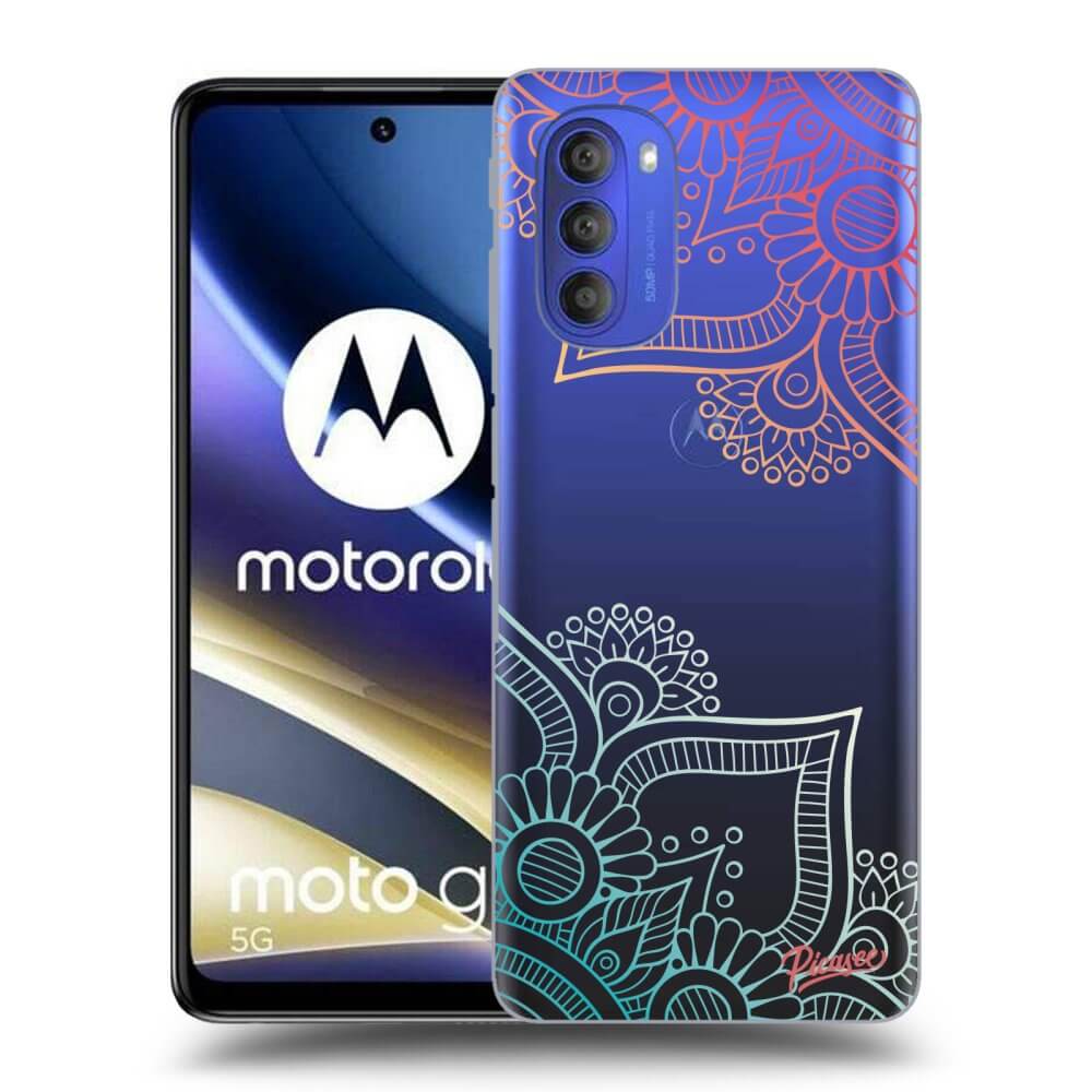 Motorola Moto G51 Hülle - Transparentes Silikon - Blumenmuster