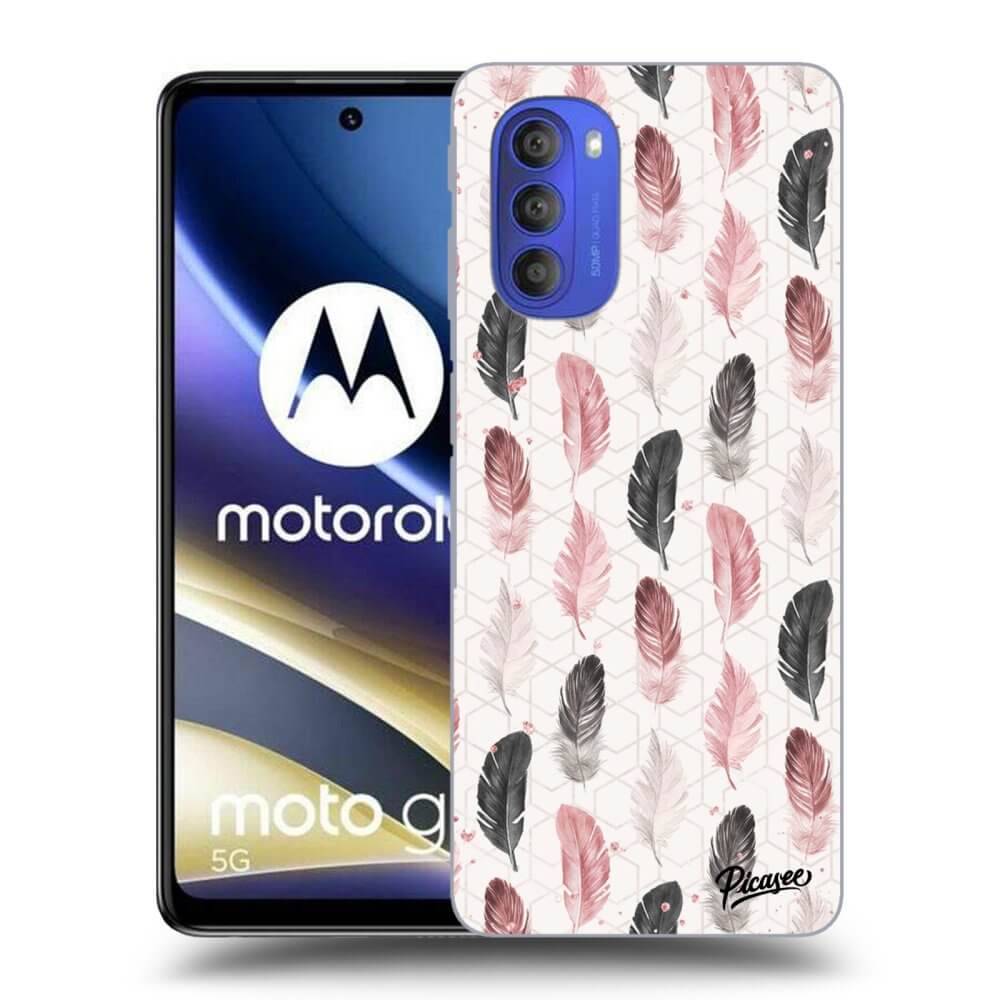 Motorola Moto G51 Hülle - Schwarzes Silikon - Feder 2