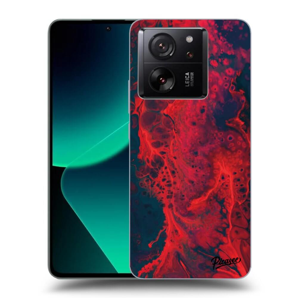 Xiaomi 13T Pro Hülle - Transparentes Silikon - Organic Red