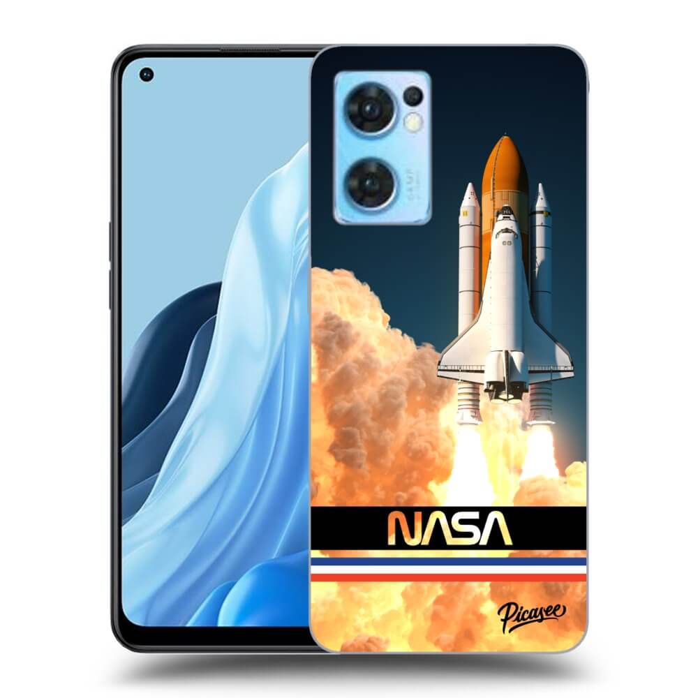 OPPO Reno 7 5G Hülle - Schwarzes Silikon - Space Shuttle