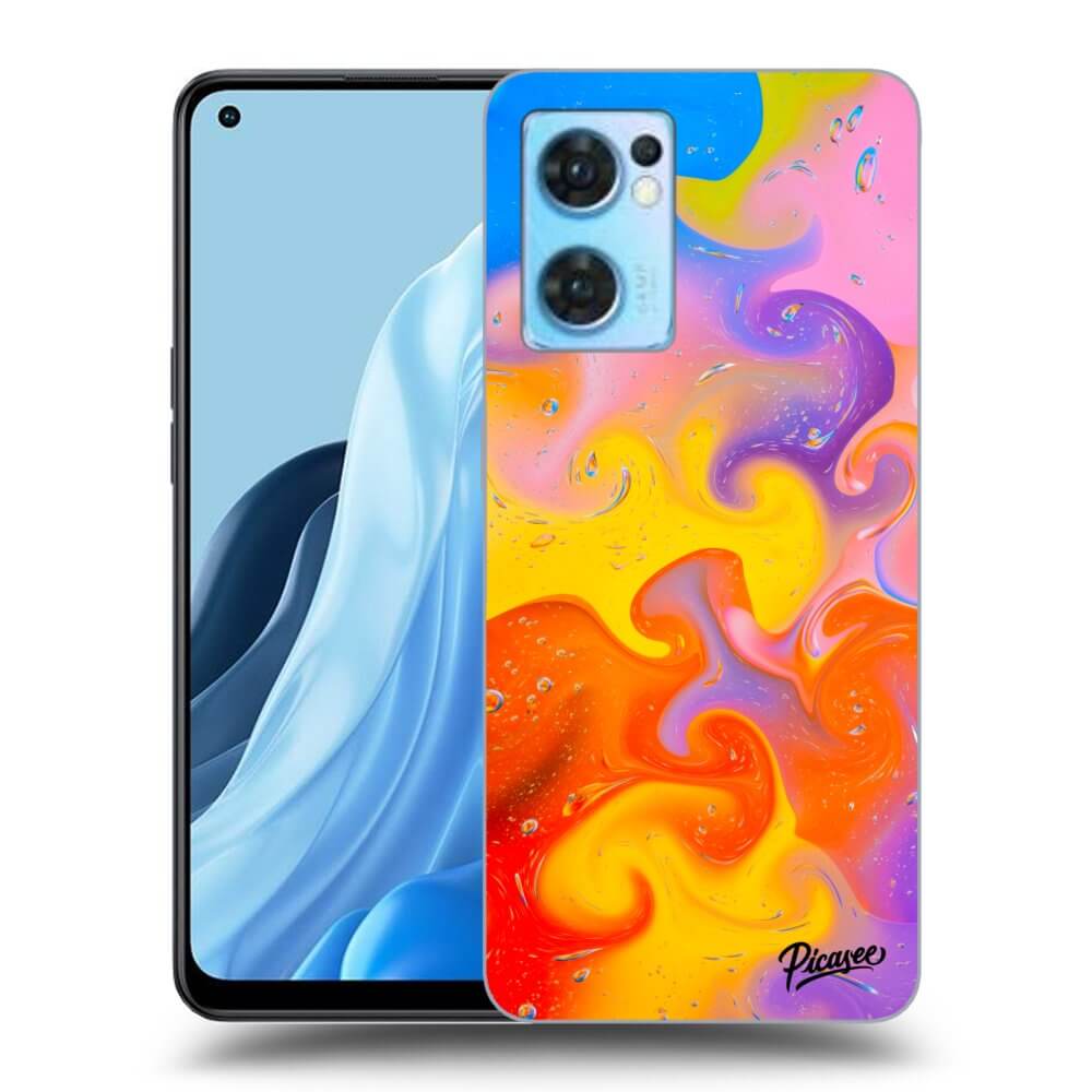 OPPO Reno 7 5G Hülle - Schwarzes Silikon - Bubbles