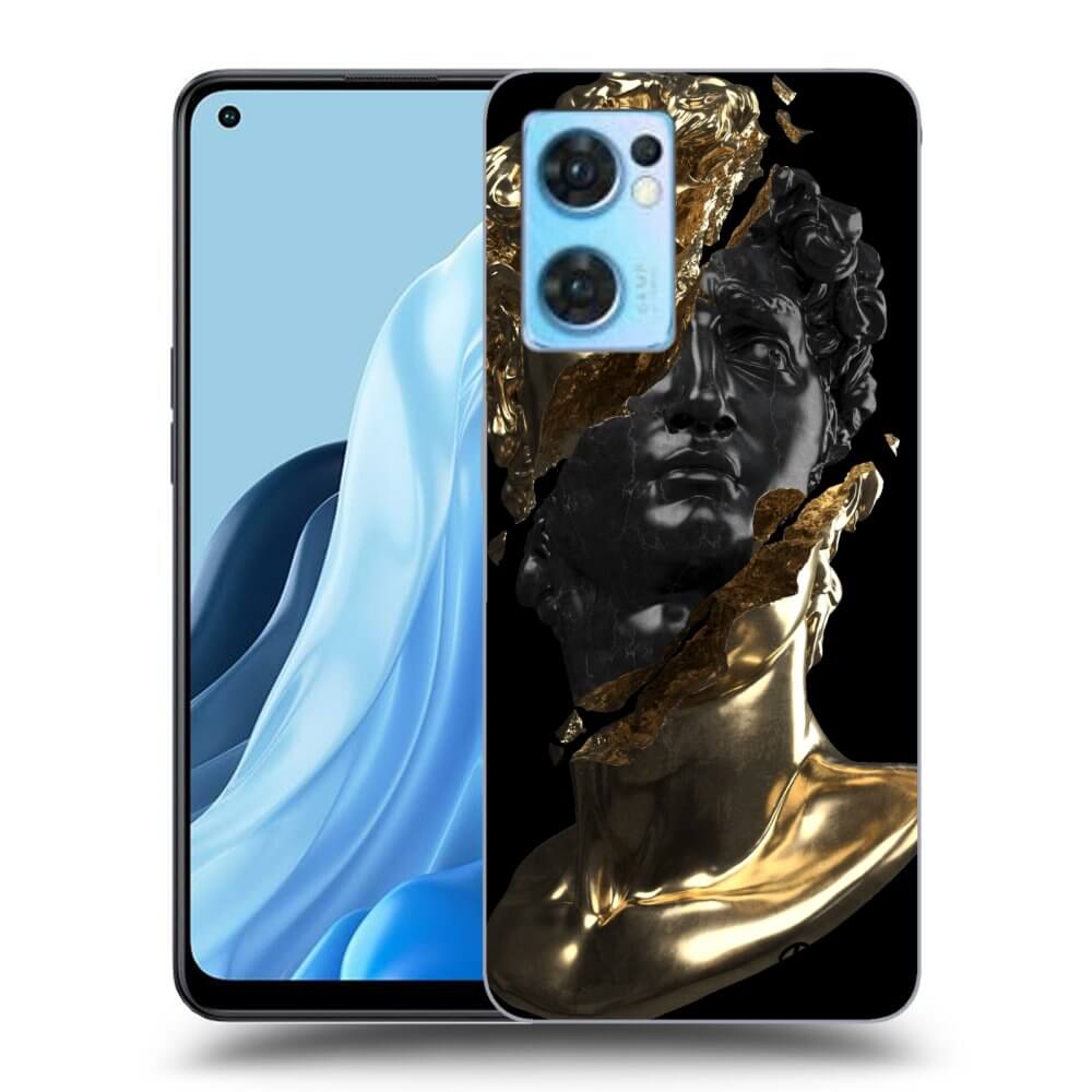 OPPO Reno 7 5G Hülle - Schwarzes Silikon - Gold - Black