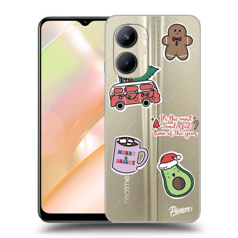 Realme C33 (2023) Hülle - Transparentes Silikon - Christmas Stickers