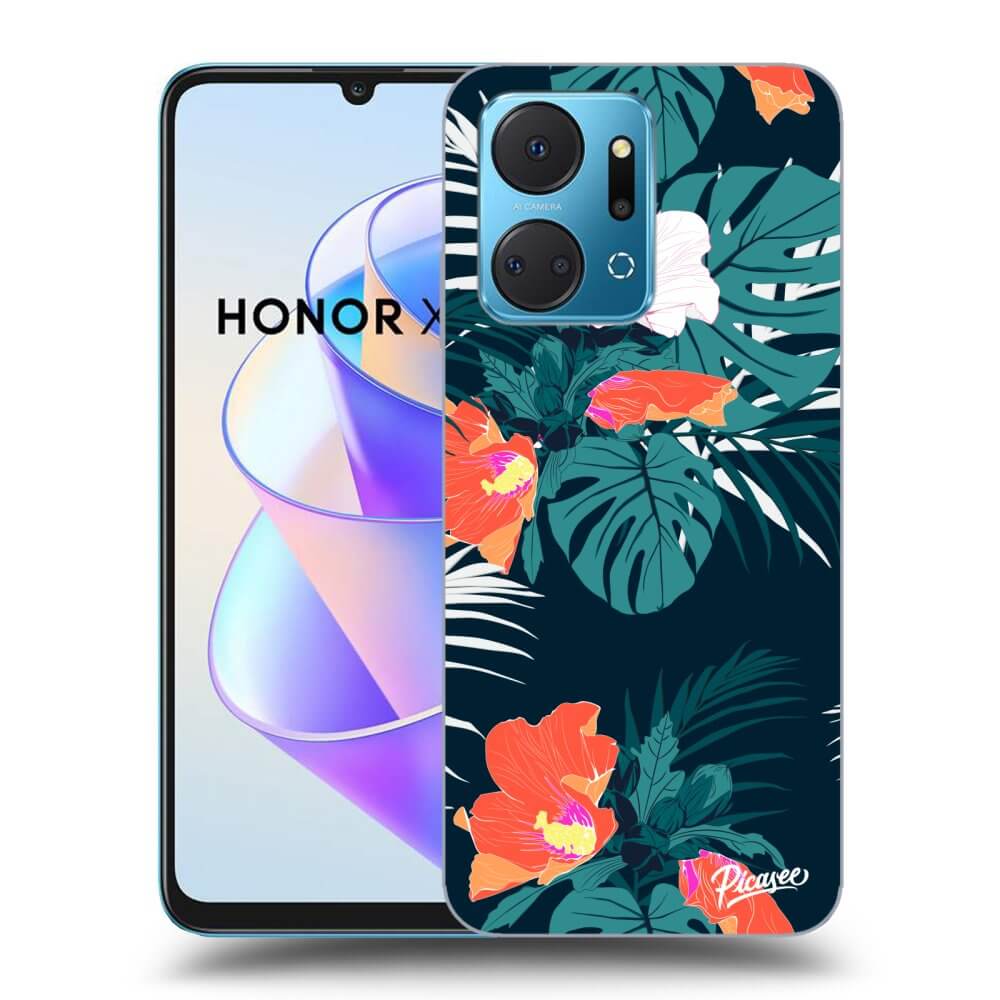 Honor X7a Hülle - Transparentes Silikon - Monstera Color